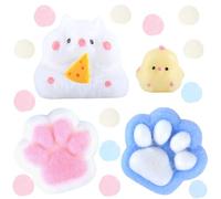 AWAVM Adorable Squishy EnsembleTwo Cat Paws, a Cheese - holding Hamster, and a Yellow Chick - Soft, Stress - relieving, and Decorative, a Wonderful Gift to Brighten Up Any Day