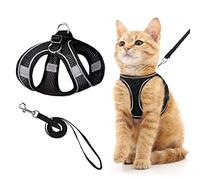 AWAVM Cat Harness and Leash for Walking Escape Proof, Adjustable Kitten Vest Harness Reflective Soft Mesh Puppy Harness for Outdoor, Comfort Fit, Easy to Control
