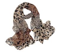 AWAVM Chiffon Scarfs for Women Soft Leopard Print Chiffon Silk Scarves Shawls Wrap for Outdoor Spring Autumn Winter Summer 160x50cm
