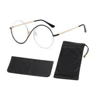 AWAVM Children's Wizard Glasses, Round Half Frame Transparent Lenses, Irregular Round Frame Anti Blue Light Glasses, Role-playing Glasses, Non Prescription Glasses, Unisex