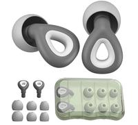 AWAVM Ear Plugs Noise Cancelling for Sleep with 3 Sizes Ear Tips S, M, L, Silicone Earplugs for Work, Reusable Hearing Protection Plug Suitable for Snoring, Concert, Travel, Flights (Grey)