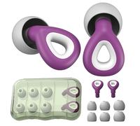 AWAVM Ear Plugs Noise Cancelling for Sleep, Work & Travel with 3 Sizes Ear Tips S, M, L, Silicone Earplugs, Reusable Hearing Protection, Suitable for Snoring, Concerts, Flights (Purple)