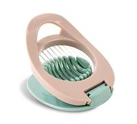 AWAVM Egg Slicer with Stainless Steel Wire Egg Slicer, Multifunctional Egg Cutter for Evenly Slicing Boiled Eggs Ham Banana and Strawberry (Green Grey)