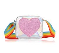 AWAVM Girl Shoulder Bag Handbags Love Heart Shape,Toddler Handbag， Kids Girls Coin Purse Crossbody Bags Little Princess Shoulder Bags Rainbow Shoulder Strap For Shopping School Travel
