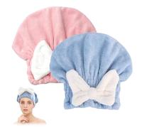 AWAVM Hair Towel Wrap,Rapid Drying Hair Towel,Microfibre Towel Super Absorbent Anti Frizz Dry Hair Hat for Women and Girls Drying Hair (2 PCS)