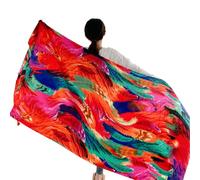 AWAVM Long Beachwear Sarong, Beach Wrap Bright Floral Pattern Summer Holiday Sarong, Multicolor Women's Beach Sarong, Bright Color Large Sarong Shawl, Stylish Beachwear Swimsuit Bikini Cover-Up