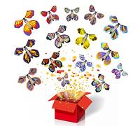 AWAVM Magic Flying Butterfly Card 15 Pcs Clockwork Card, Rubber Band Powered Fairy Toy for Birthday Gifts, Performance Props, Children Surprise Gifts (Random Color) (MB-15)