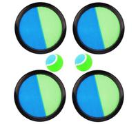 AWAVM Pack of 4 Toss and 2 Catch Ball Set,Four 19cm Velcro Paddle Discs and Two Tennis Balls,Outdoor Toys Beach Games,Portable Beach Toys for Kids Family Children