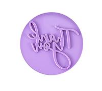 AWAVM Purple Round Cookie Mould - Thank You & Party Cookie Decorating Tool, Embossed DIY Baking Tool for Thanksgiving