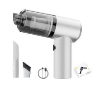 Awavsea Dustaclean Handheld Vacuum, HEPA Filtration 60Mins Runtime, Quiet Motor USB Rechargeable Bagless, Suitable for Various Surfaces (White)