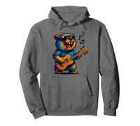 Awawa Rock Hyrax Plays Ukulele Guitar Rainbow Hippie Funny Pullover Hoodie
