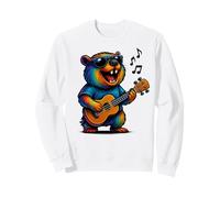 Awawa Rock Hyrax Plays Ukulele Guitar Rainbow Hippie Funny Sweatshirt