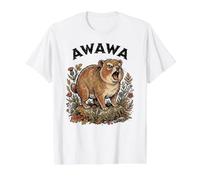 Awawa Yelling Rock Hyrax Wildlife Critter Value Graphic T-Shirt, Men, White, M