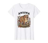 Awawa Yelling Rock Hyrax Wildlife Critter Value Graphic T-Shirt, Women, White, L