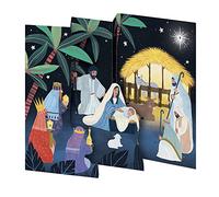 Away in a Manger Tri fold Christmas Card 5 pack 90 x 140 mm with envelopes Roger la Borde