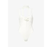 Away That Day Womens Away That Day Lace-Scarf Barbuda Woven Swimsuit Bridal White L
