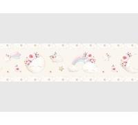 AWBD 8046 Self-Adhesive Border Beige Watercolour Moon AG Design, Waterproof Children's Room Wall Sticker Decoration, Wall Border for Girls and Boys, Film, Width 500 cm x Height 13.8 cm