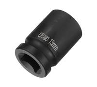 Awclub 1/2-Inch Drive 4 Point Square Impact Socket 13mm CR-MO Blackening, Metric Chamfered Female Pipe Plug Socket Tool | Professional Grade