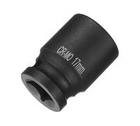 Awclub 1/2-Inch Drive 4 Point Square Impact Socket 17mm CR-MO Blackening, Metric Chamfered Female Pipe Plug Socket Tool | Professional Grade