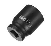 Awclub 1/2-Inch Drive 4 Point Square Impact Socket 18mm CR-MO Blackening, Metric Chamfered Female Pipe Plug Socket Tool | Professional Grade