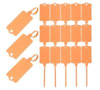Awclub 100 Pack Blank Waterproof Plastic Tags, Reusable Plastic Self-Locking Label Tags with Zip Tie, 63mm x 37mm Writable Surface for Shipping, Luggage, Inventory, Storage & Organization (Orange)
