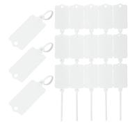 Awclub 200 Pack Blank Waterproof Plastic Tags, Reusable Plastic Self-Locking Label Tags with Zip Tie, 63mm x 37mm Writable Surface for Shipping, Luggage, Inventory, Storage & Organization (White)