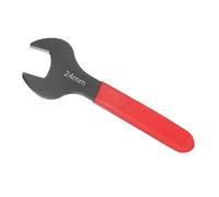 Awclub 24mm Open End Wrench, 15 Degree Offset Thin U-Shaped Spanner with Red Shank, Black Finish for Automotive Repair & Furniture Assembly