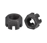 Awclub Hexagon Slotted Nuts with Fine Thread, M14 x 1.5mm GB58 Carbon Steel Hex Castle Nuts Black - Pack of 5