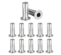 Awclub M5 Multi-Grip Rivet Nuts, 12pcs Pre-Bulbed Shank Flat Head Threaded Insert Nut 304 Stainless Steel Plus Nuts Construction Fasteners for Industrial