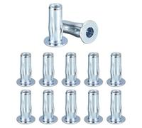 Awclub M5 Multi-Grip Rivet Nuts, 12pcs Pre-Bulbed Shank Flat Head Threaded Insert Nut Carbon Steel Plus Nuts Construction Fasteners for Industrial