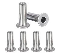 Awclub M6 Multi-Grip Rivet Nuts, 6pcs Pre-Bulbed Shank Flat Head Threaded Insert Nut 304 Stainless Steel Plus Nuts Construction Fasteners for Industrial