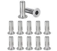 Awclub M8 Multi-Grip Rivet Nuts, 12pcs Pre-Bulbed Shank Flat Head Threaded Insert Nut 304 Stainless Steel Plus Nuts Construction Fasteners for Industrial