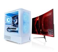 AWD-IT Khione Ryzen 5 RTX 5060, 16GB RAM, 1TB SSD, Windows 11 PreBuilt Gaming PC with 200Hz Curved Gaming Monitor