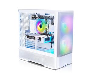 AWD-IT Lancool 207 White RGB Ryzen 7 5700X 8 Core NVIDIA RTX 5060 8GB Desktop PC for Gaming