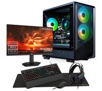 AWD-IT Ryzen 5 5600G Level UP with AMD VEGA Graphics Desktop PC Monitor Package for Gaming
