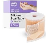 AWD Silicone Scar Sheets for Surgical Scars - Medical Grade Silicone Scar Tape for C Section, Tummy Tuck Tape, Keloid Treatment - Silicone Skin Patches After Surgery Must Haves (1.6" x 120" Roll)
