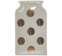 AWD Soap Dish, Porcelain, White and Gold, 12,5 x 2,5 x 7,3 cm