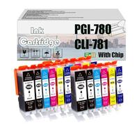 AWDAXC PGI-780 CLI-781 PGI780 CLI781 25.7ML Ink Cartridges, Compatible for Canon TS707 TR8570 TS8170 TS8270 TS9170 Printers【High Print Volume With Chip】 12 pcs