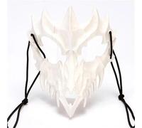 AWDFGDI 1pcs Halloween Skull Party Mask Anime Dragon God Skeleton Half Face Bones Animal Cosplay Dance Party Costume Props(A)