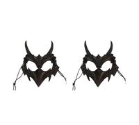 AWDFGDI 1pcs Halloween Skull Party Mask Anime Dragon God Skeleton Half Face Bones Animal Cosplay Dance Party Costume Props(D 2PCS)