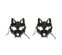 AWDFGDI 1pcs Halloween Skull Party Mask Anime Dragon God Skeleton Half Face Bones Animal Cosplay Dance Party Costume Props(L 2PCS)