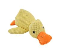 AWDFGDI Dog Soothing Duck Pet Plush Toy Bite-Resistant Hypnotic Little Yellow Duck Suitable for Small Dogs Golden Retriever(M 32x28cm)