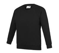 AWDis Academy Crew Neck Raglan School Sweatshirt in Black | Size: 3-4 Years AWDis Black 3-4 Years