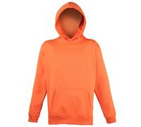 AWDis Boy's Kids Electric Hoodie, Orange (Electric Orange), Medium