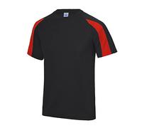AWDis Contrast Cool T Jet Black/Fire Red