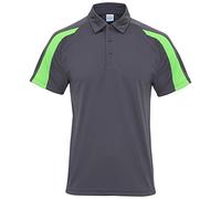 AWDis Just Cool Contrast Cool Polo Male Charcoal/Lime Green XL