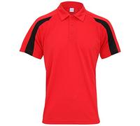 AWDis Cool Contrast Polo Fire Red/Jet Black