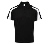 AWDis Cool Contrast Polo Jet Black/Arctic White