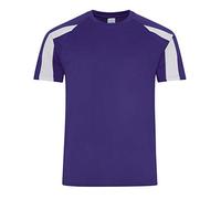 AWDis Cool Contrast Wicking T-Shirt Purple/Arctic White S