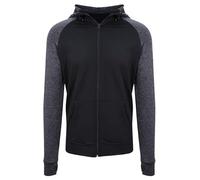 AWDis Just Cool Cool Contrast Zoodie Male Black/Black Slate Melange L